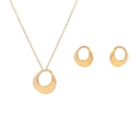 Conjunto Colar e Brincos Prata Dourada com Zircónias