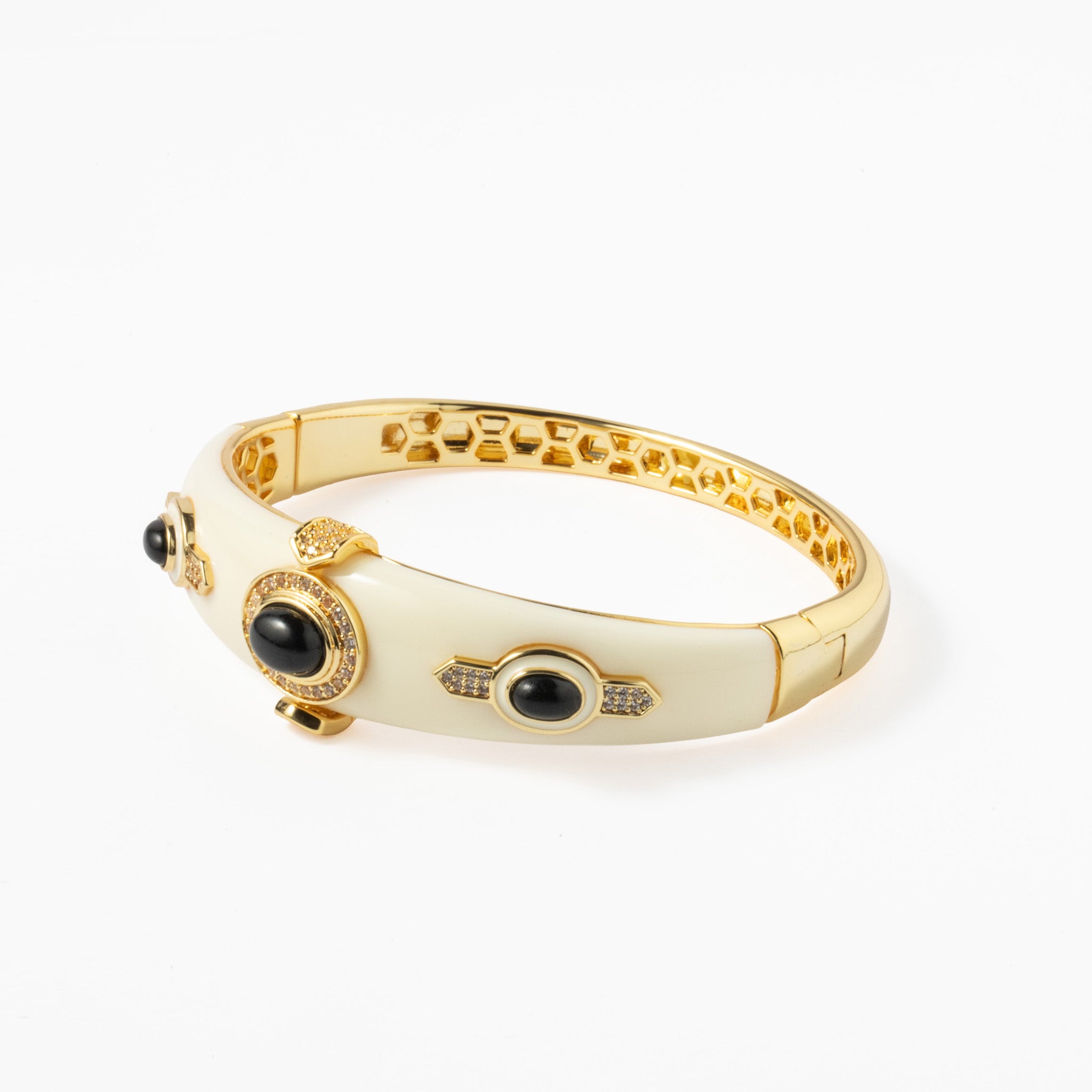 Escrava Latão Dourado com Zircônias - COLEÇÃO BRASS