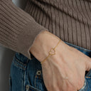 Pulseira em Prata Dourada - Coração