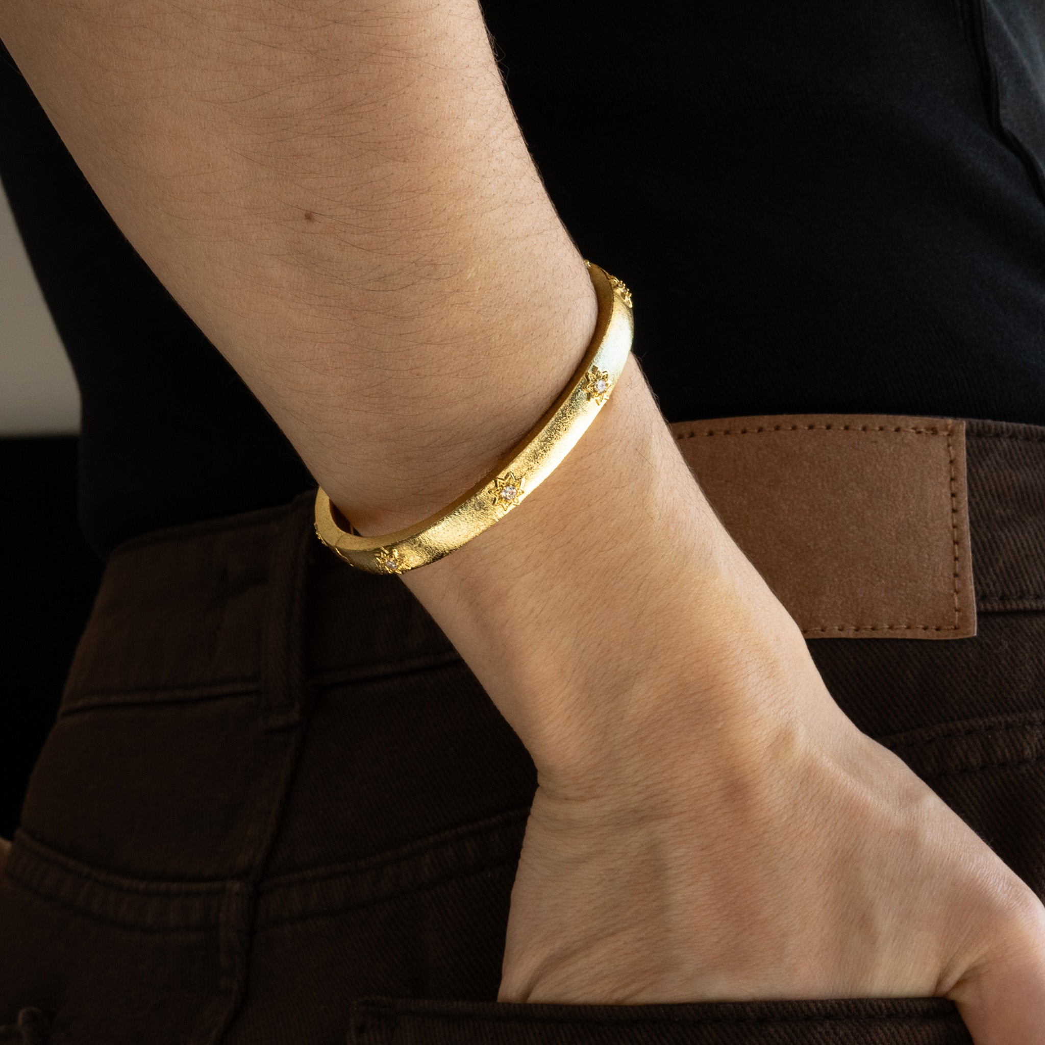 Escrava Latão com Zircónias - COLEÇÃO BRASS