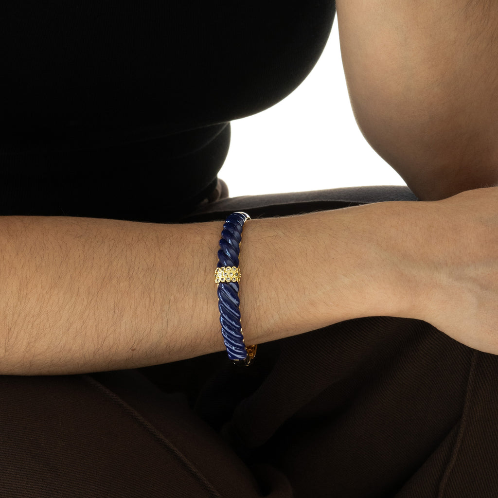 Escrava Latão Dourado com Zircônias - COLEÇÃO BRASS