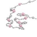 Colar com Contas Rosa - Prata