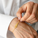 Pulseira Prata Dourada Filigrana - Nossa Senhora de Fátima