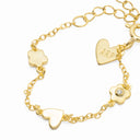 Pulseira em Prata Dourada com Coração Borboleta e Flor - AGATHA RUIZ DE LA PRADA