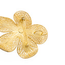 Alfinete Flor em Filigrana com Pérola - Prata Dourada