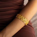 Pulseira Onda em Filigrana - Prata Dourada