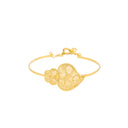 Pulseira Escrava Coração de Viana - Prata Dourada