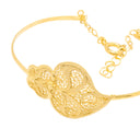 Pulseira Escrava Coração de Viana - Prata Dourada