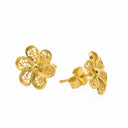 Brincos Flor em Filigrana - Prata 925 Dourada