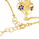 Pulseira Coração de Viana em Filigrana com Flores - Prata Dourada