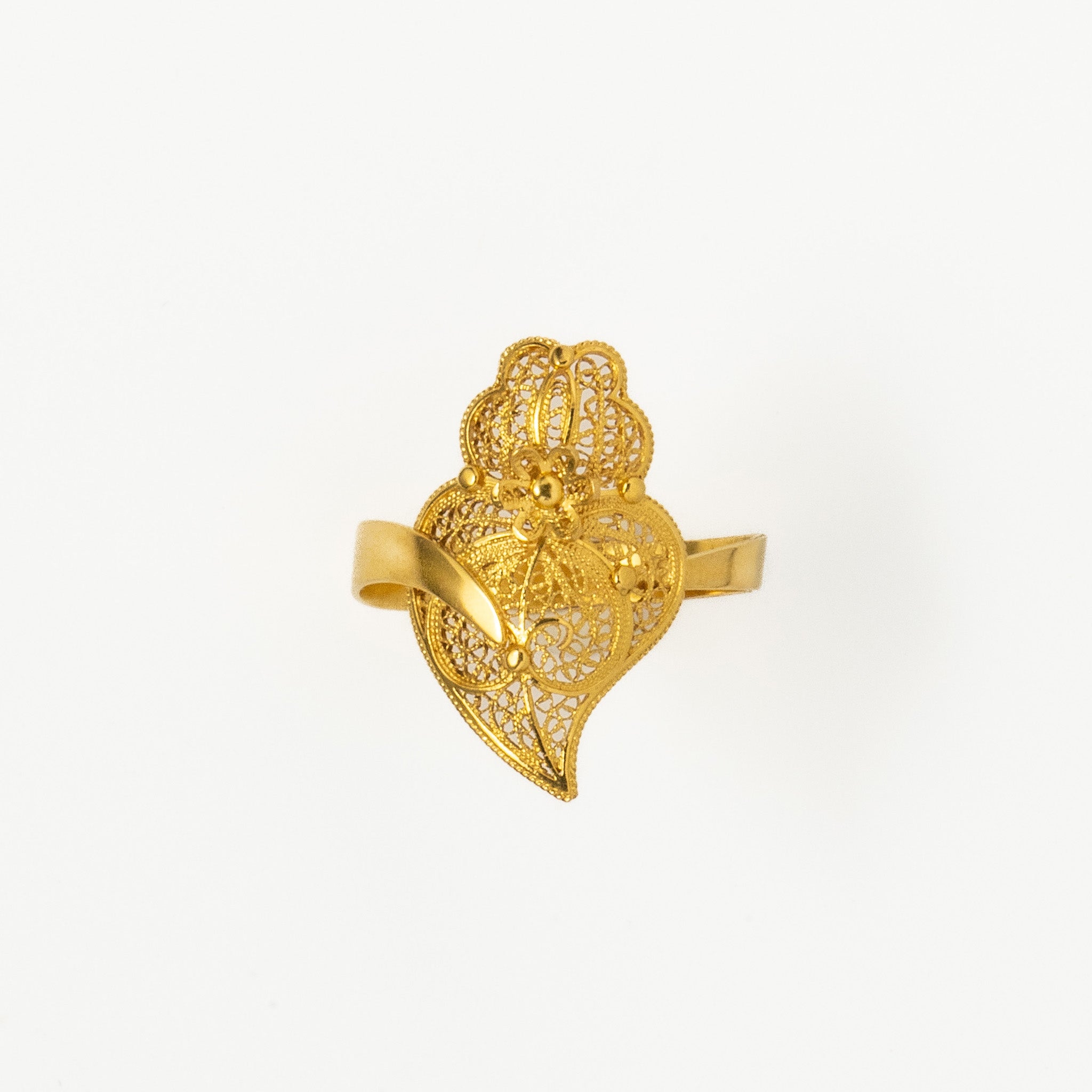 Anel Ouro 19.2kts Filigrana - Coração de Viana