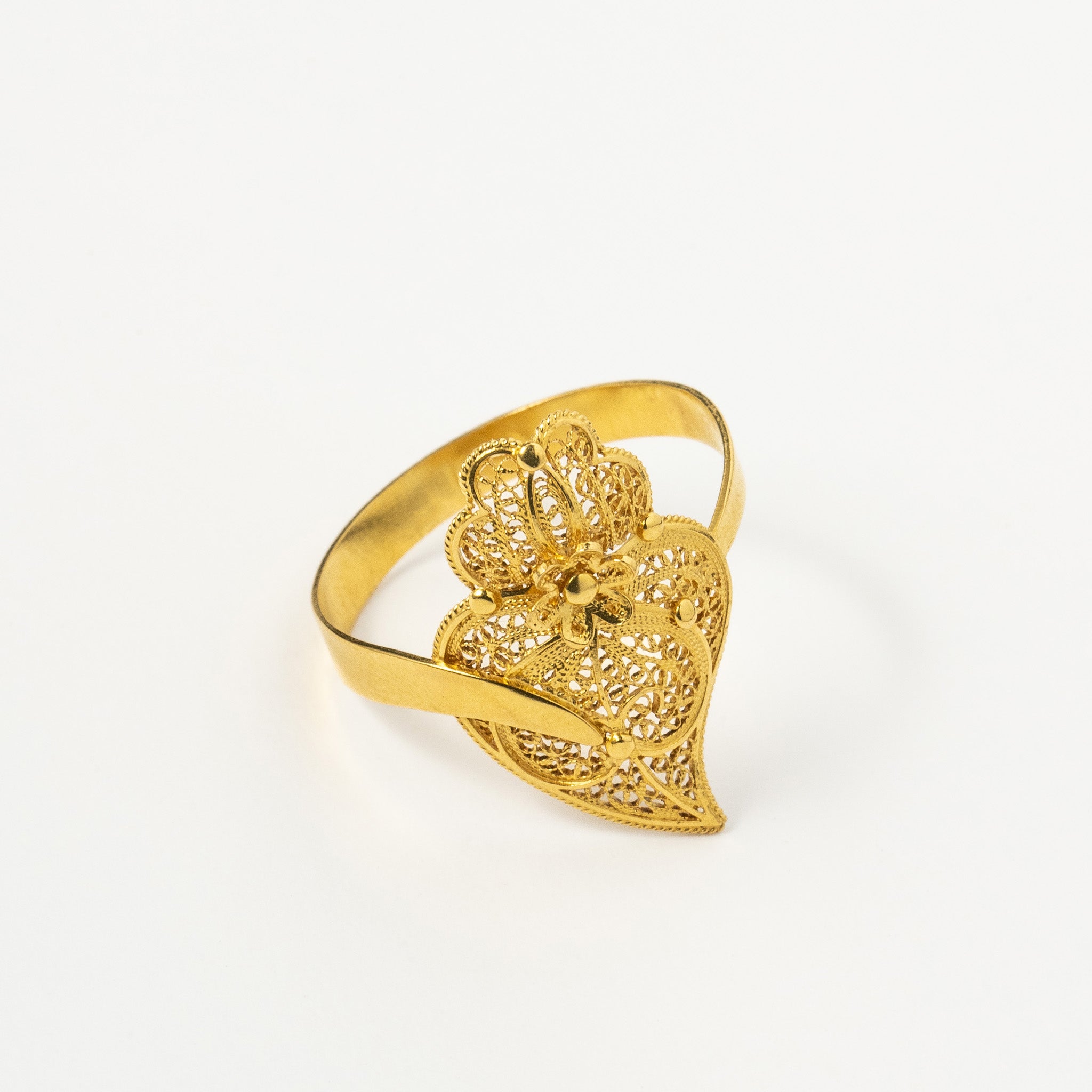 Anel Ouro 19.2kts Filigrana - Coração de Viana