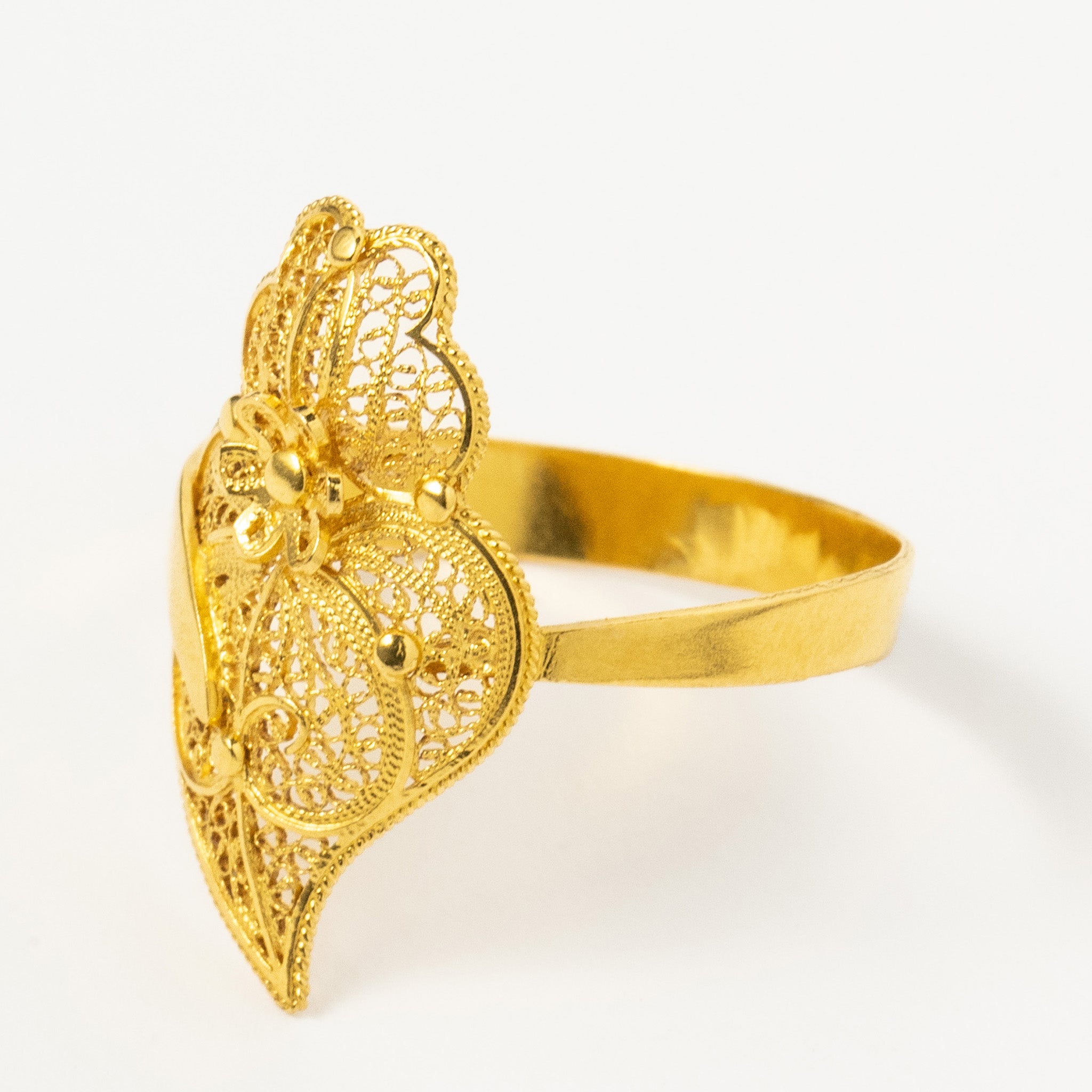 Anel Ouro 19.2kts Filigrana - Coração de Viana