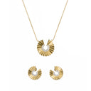 Conjunto Colar e Brincos Prata Dourada com Zircónias