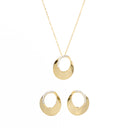 Conjunto Colar e Brincos Prata Dourada com Zircónias