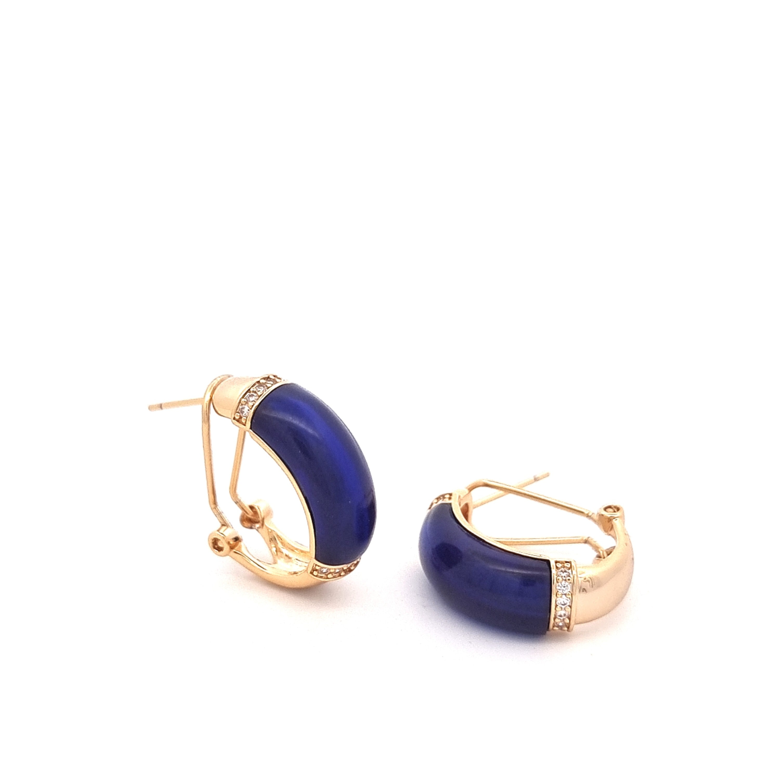 Brincos Dourados com Zircônias - Coleção Brass