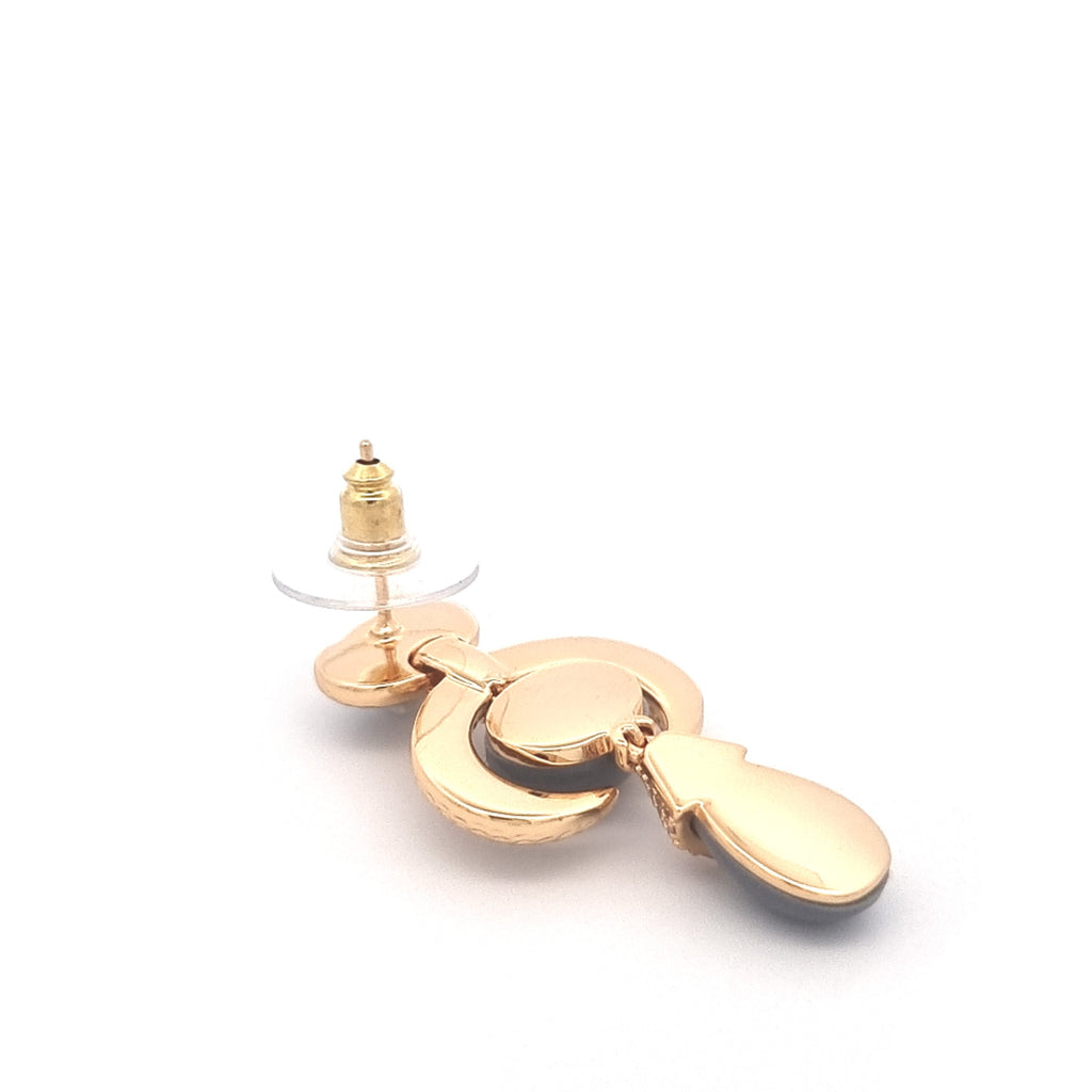 Brincos Dourados com Zircônias - Coleção Brass