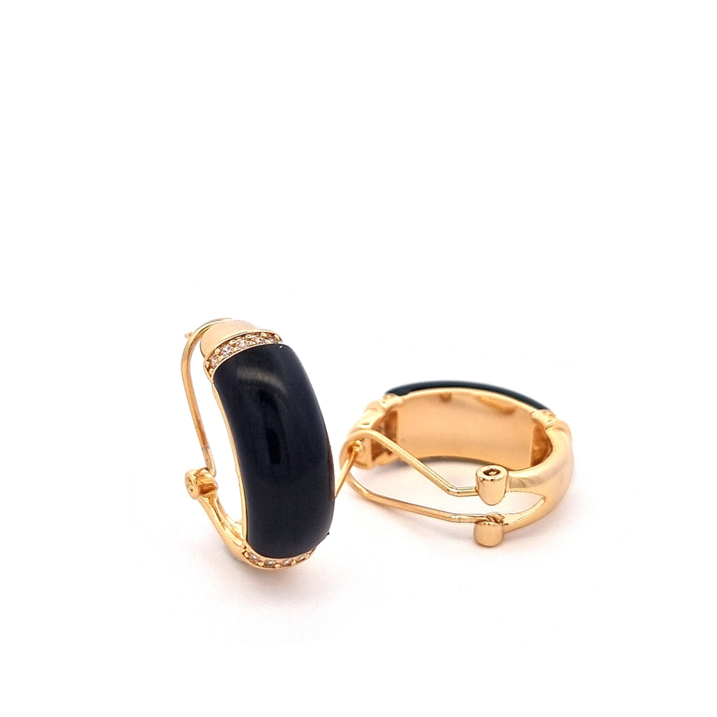 Brincos Dourados com Zircônias - Coleção Brass