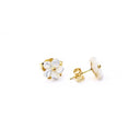Boucles d'oreilles en nacre en forme de fleur