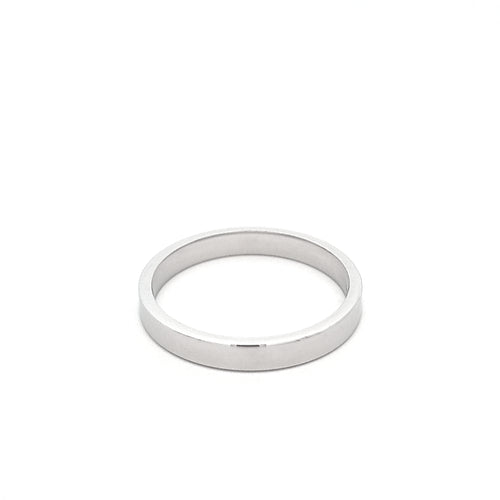 Aliança em Prata Branca Polida
