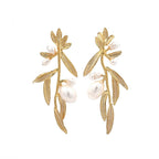 Brincos Prata Dourada Pérola