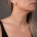 Conjunto Colar e Brincos Prata Dourada com Pérolas - Coleção Flower