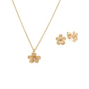 Conjunto Colar e Brincos Prata Dourada