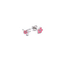Boucles d'oreilles roses en argent